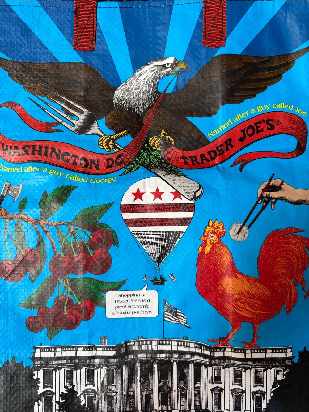 NWT Trader Joe’s Washington DC shopping bag White House Senate Bean Soup - Picture 7 of 8